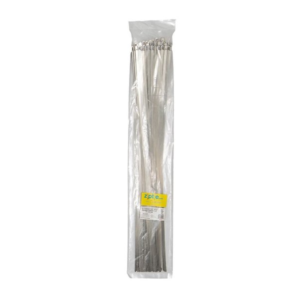 South Main Hardware 26.7-in  304 Stainless Steel 350-lb, Silver, 100 Metal Cable Ties 222126